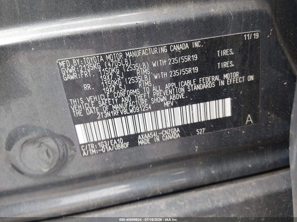 2T3N1RFV8LW091254 2020 TOYOTA RAV4 photo no. 9