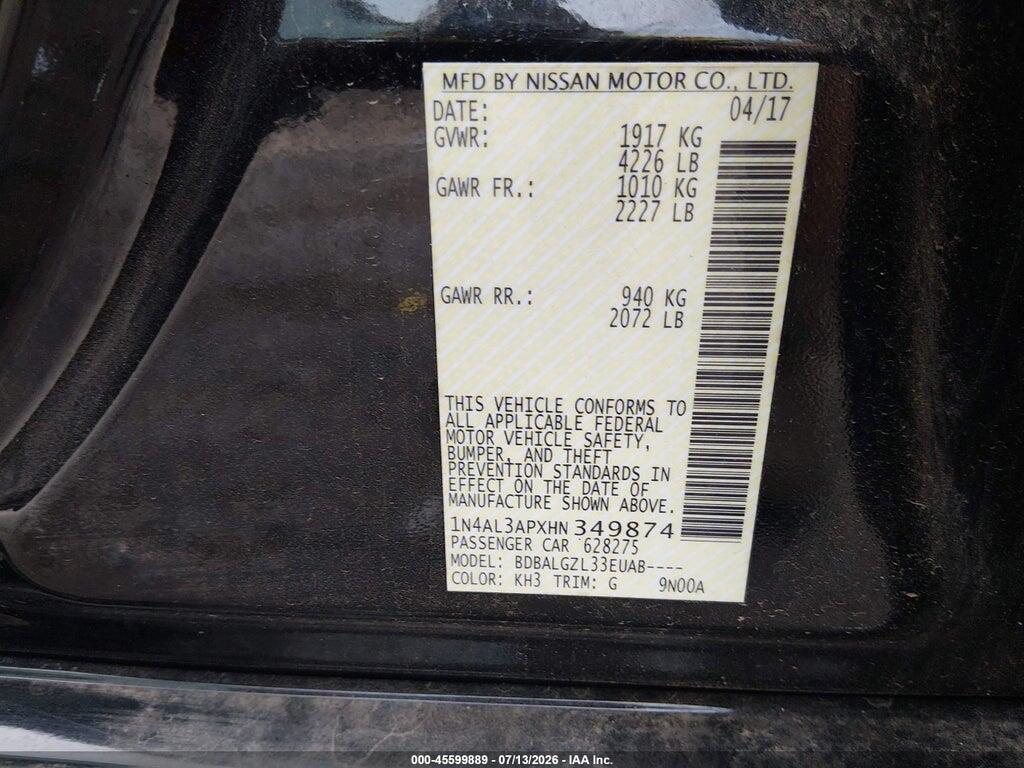1N4AL3APXHN349874 2017 NISSAN ALTIMA photo no. 9