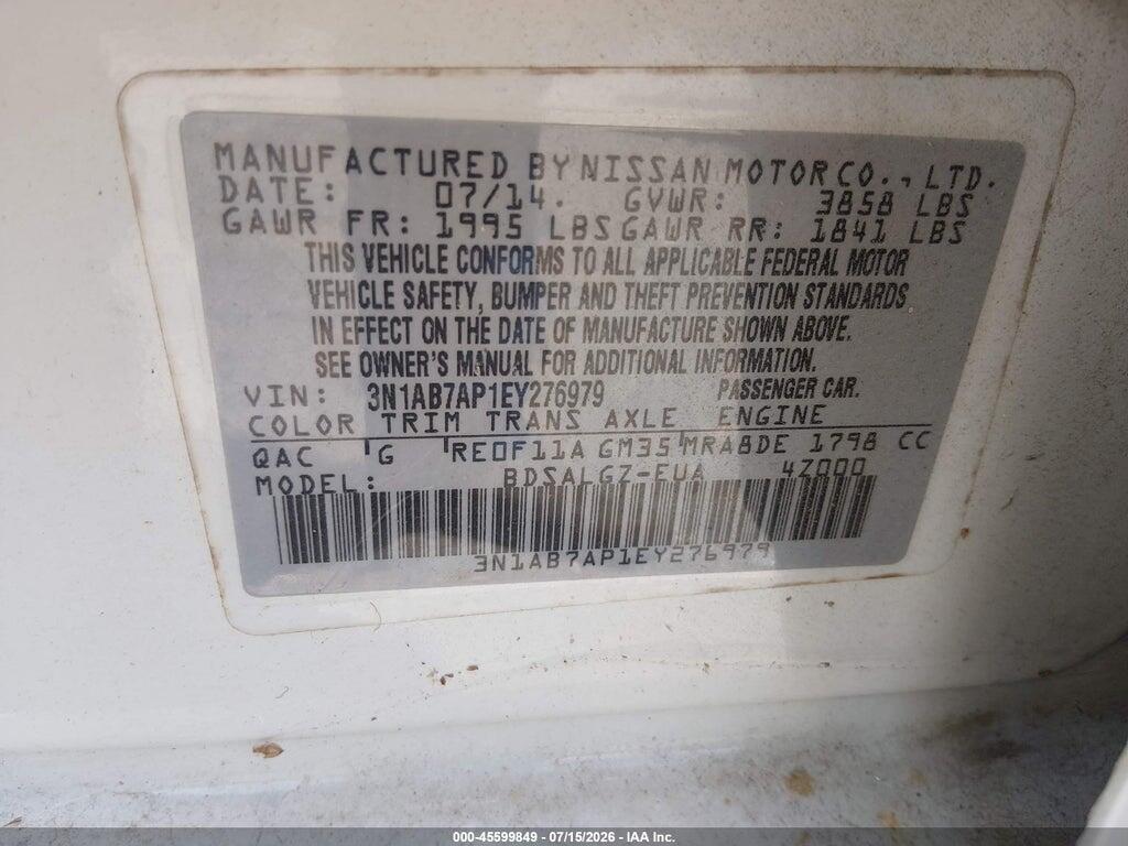 3N1AB7AP1EY276979 2014 NISSAN SENTRA photo no. 9