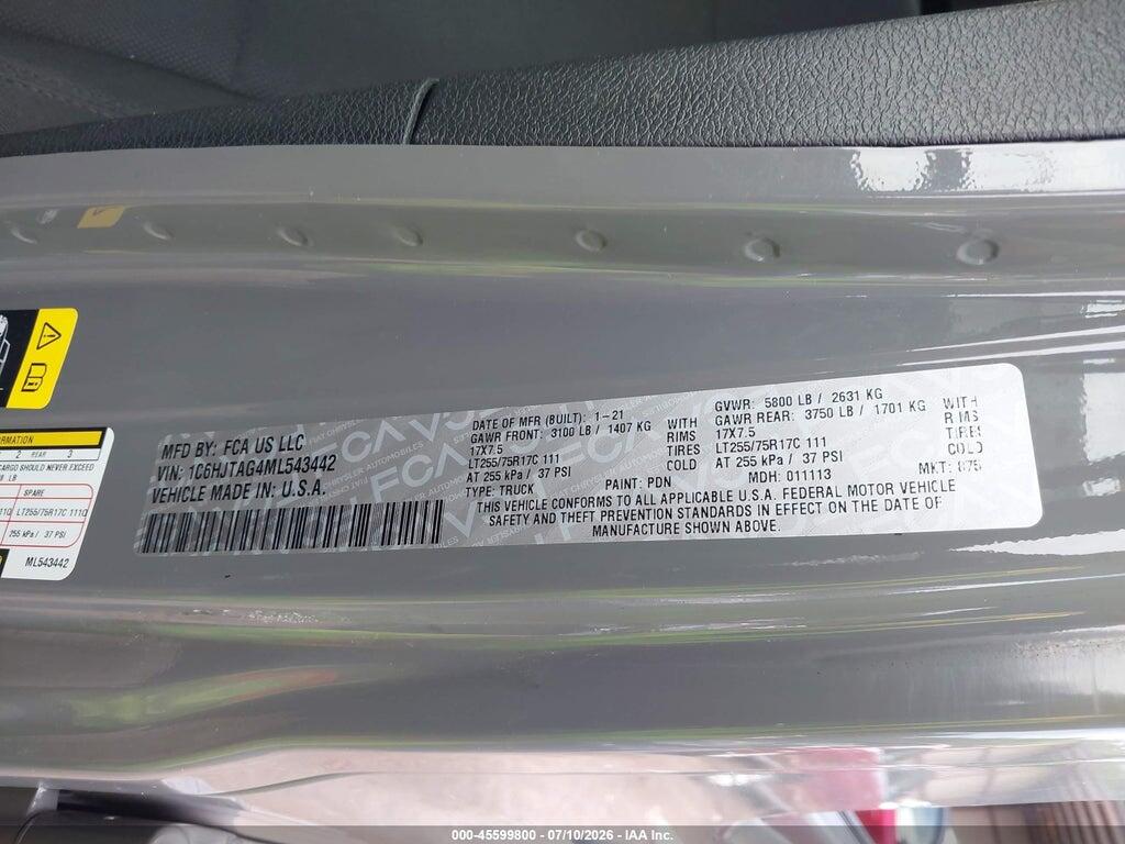 1C6HJTAG4ML543442 2021 JEEP GLADIATOR photo no. 9