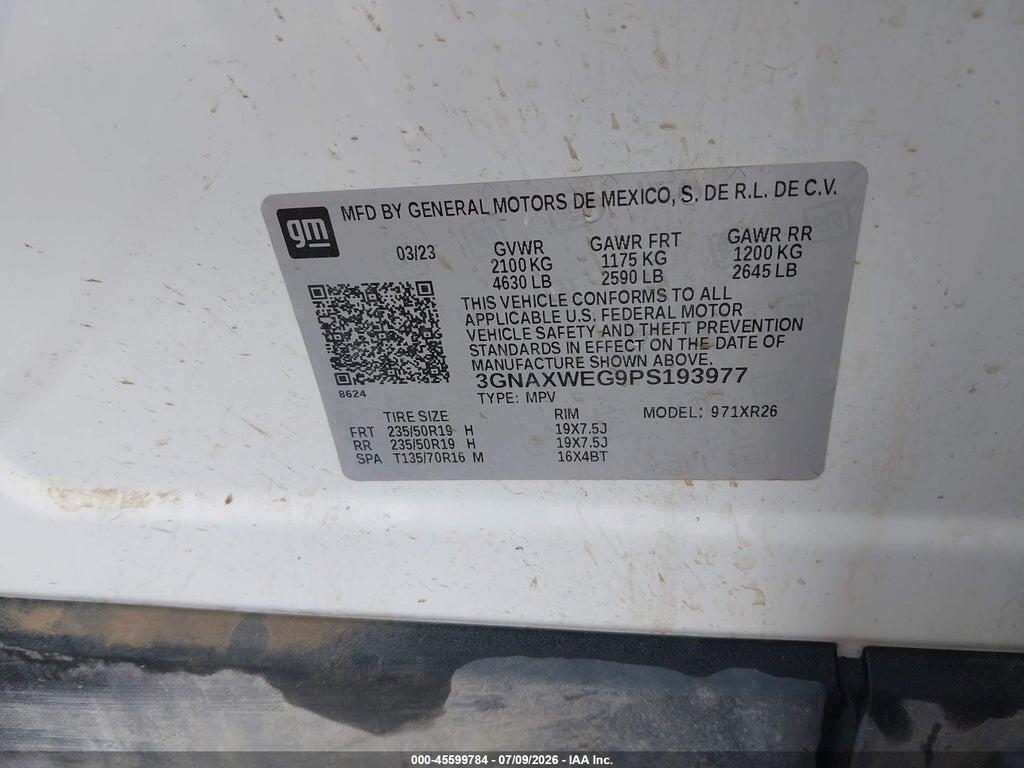3GNAXWEG9PS193977 2023 CHEVROLET EQUINOX photo no. 9
