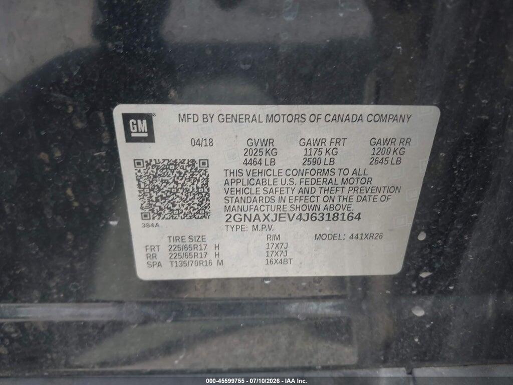 2GNAXJEV4J6318164 2018 CHEVROLET EQUINOX photo no. 9