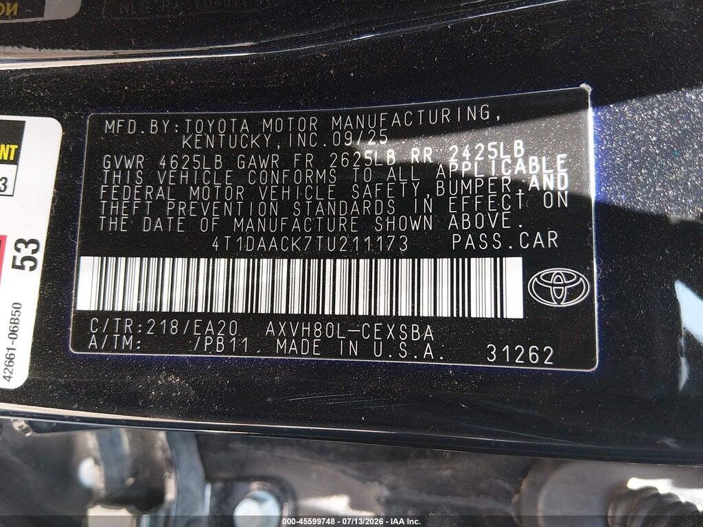 4T1DAACK7TU211173 2026 TOYOTA CAMRY photo no. 9