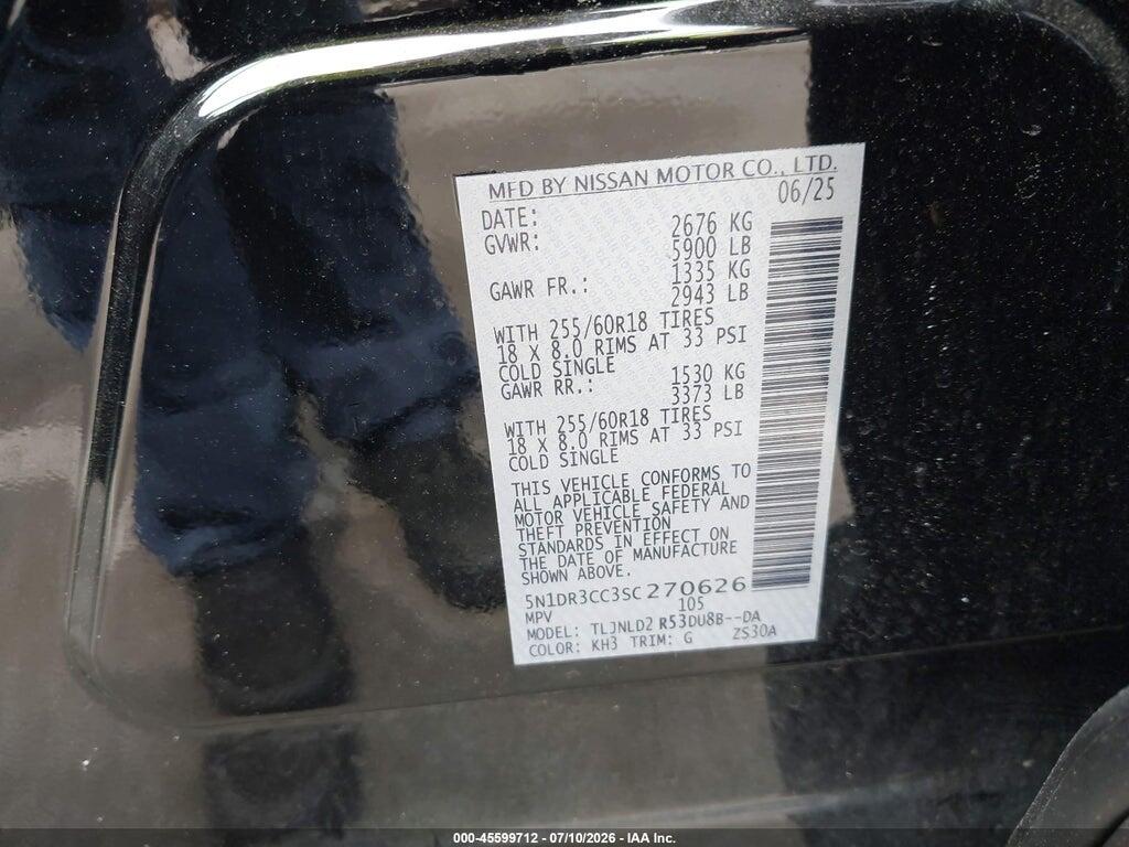5N1DR3CC3SC270626 2025 NISSAN PATHFINDER photo no. 9