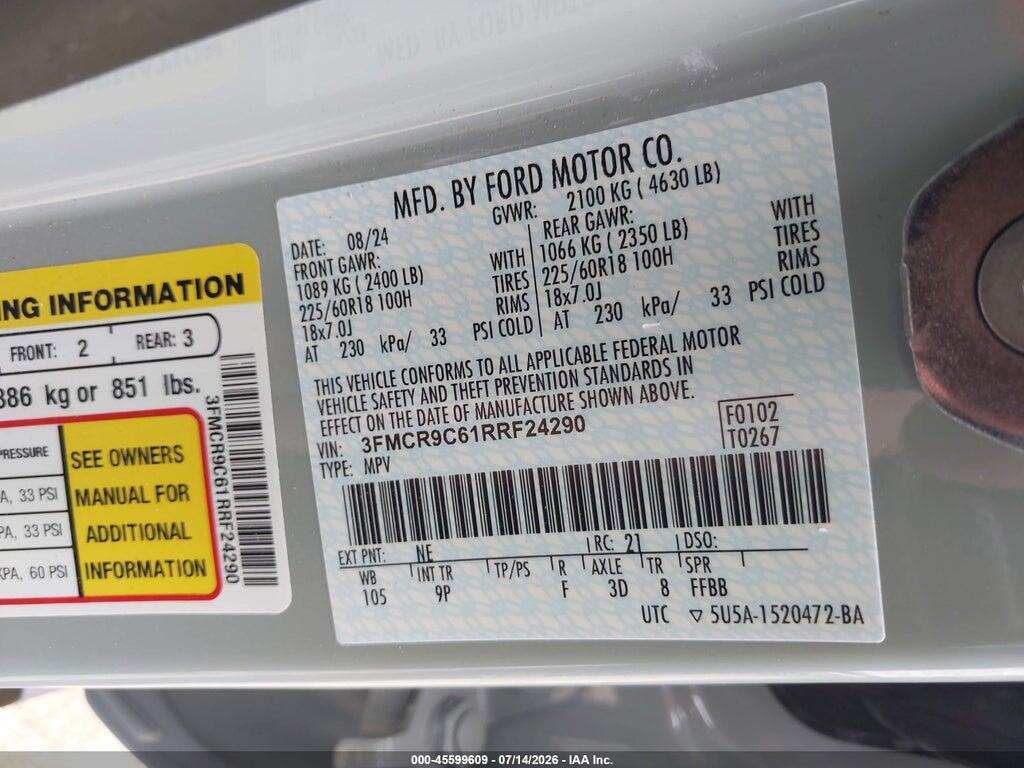 3FMCR9C61RRF24290 2024 FORD BRONCO SPORT photo no. 9