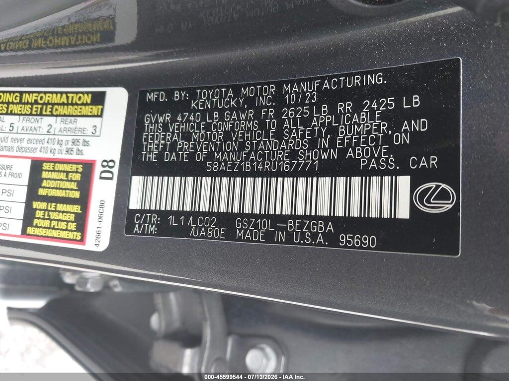58AEZ1B14RU167771 2024 LEXUS ES 350 photo no. 9