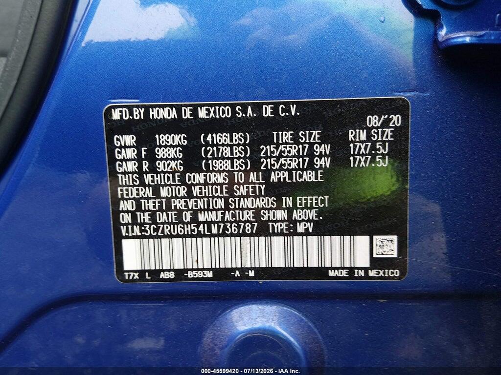 3CZRU6H54LM736787 2020 HONDA HR-V photo no. 9