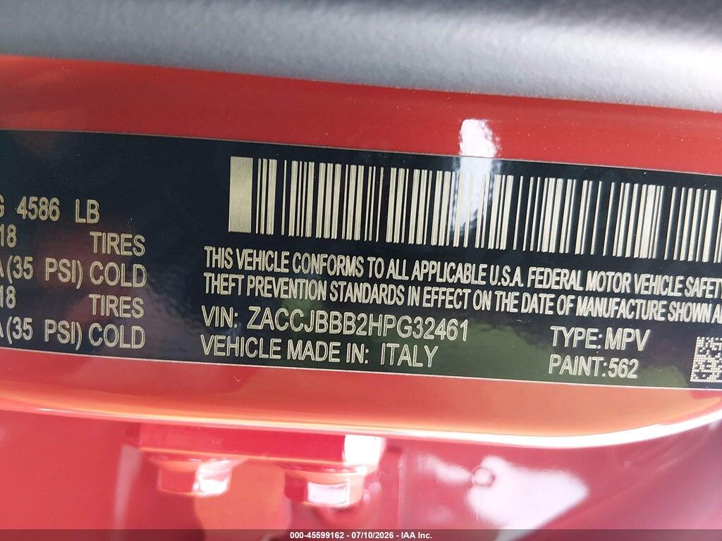 ZACCJBBB2HPG32461 2017 JEEP RENEGADE photo no. 9