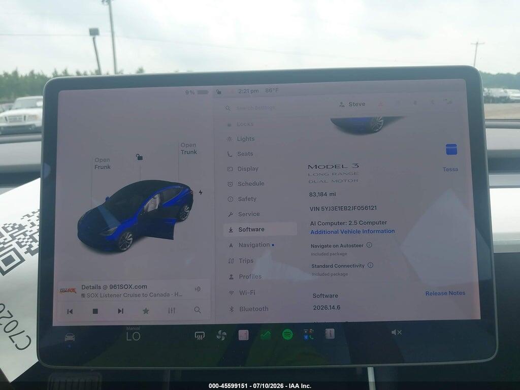 5YJ3E1EB2JF056121 2018 TESLA MODEL 3 photo no. 7