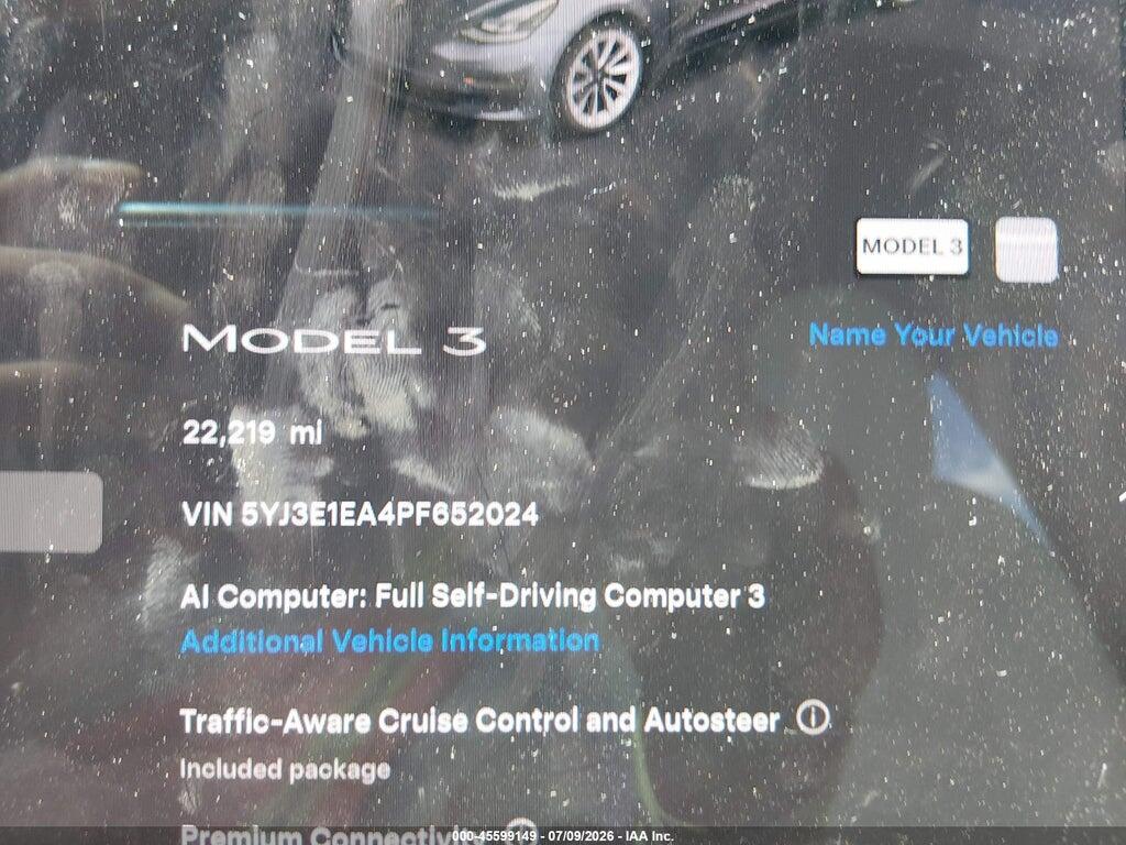5YJ3E1EA4PF652024 2023 TESLA MODEL 3 photo no. 7