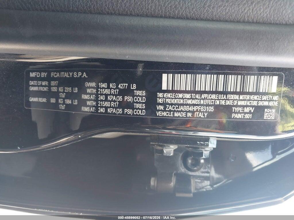 ZACCJABB4HPF63105 2017 JEEP RENEGADE photo no. 9