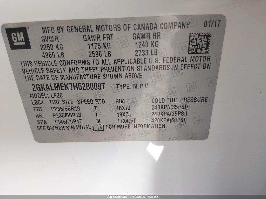 2GKALMEK7H6280097 2017 GMC TERRAIN photo no. 9