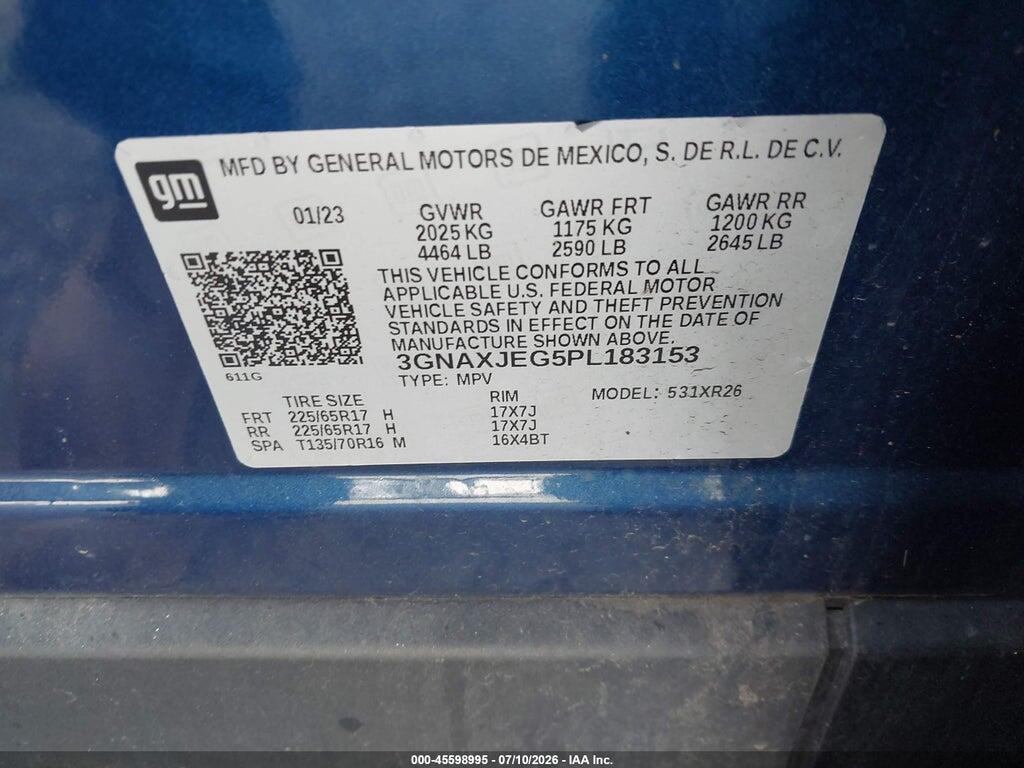 3GNAXJEG5PL183153 2023 CHEVROLET EQUINOX photo no. 9