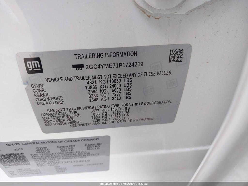 2GC4YME71P1724219 2023 CHEVROLET SILVERADO 2500HD photo no. 9