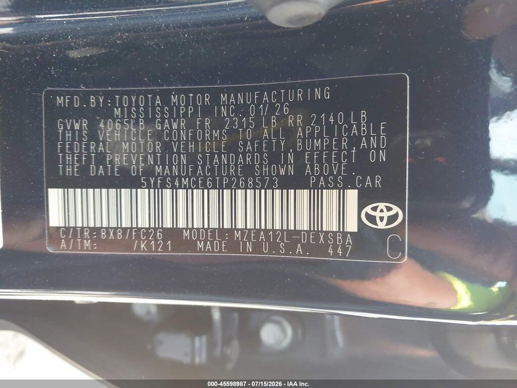 5YFS4MCE6TP268573 2026 TOYOTA COROLLA photo no. 9