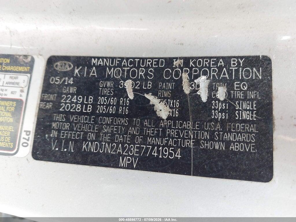 KNDJN2A23E7741954 2014 KIA SOUL photo no. 9