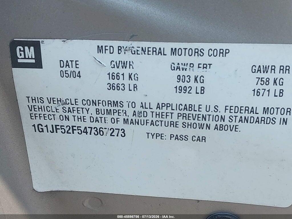 1G1JF52F547367273 2004 CHEVROLET CAVALIER photo no. 9