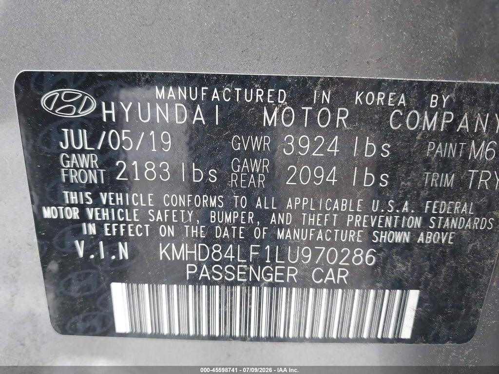 KMHD84LF1LU970286 2020 HYUNDAI ELANTRA photo no. 9
