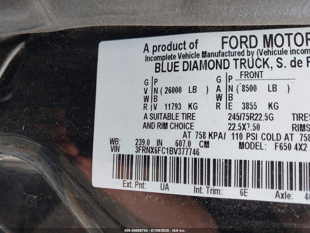 3FRNX6FC1BV377746 2011 FORD F-650 photo no. 8