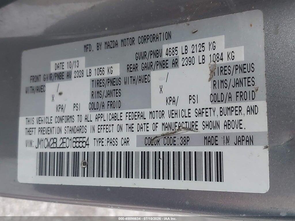JM1CW2BL2E0165554 2014 MAZDA MAZDA5 photo no. 9