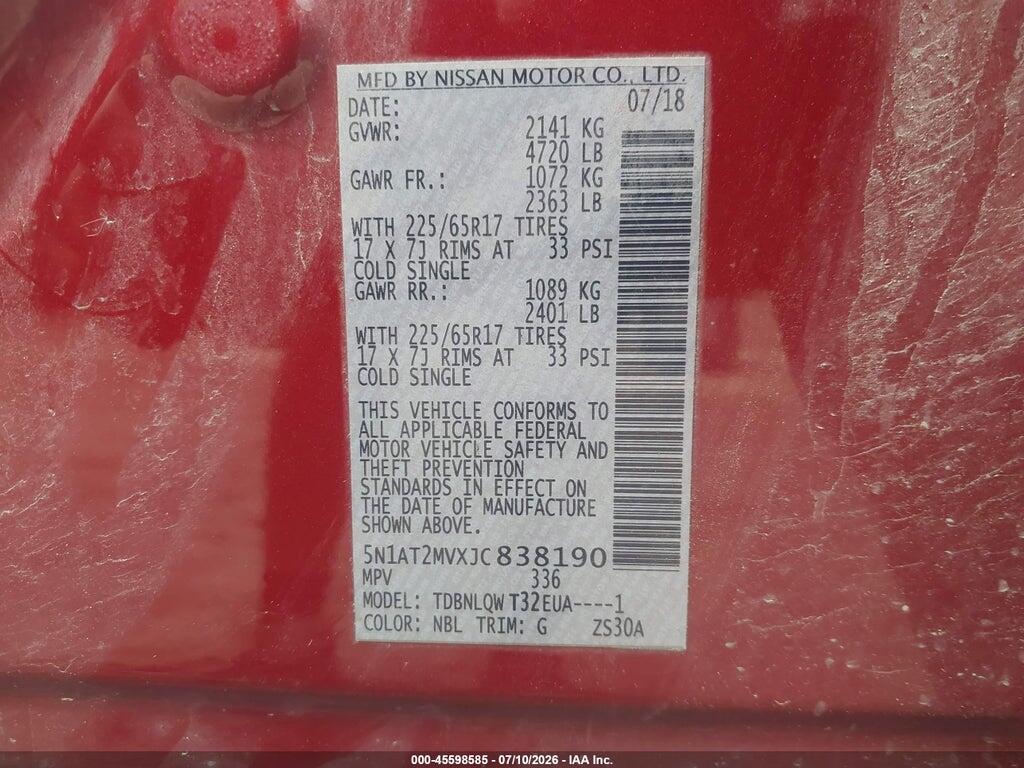 5N1AT2MVXJC838190 2018 NISSAN ROGUE photo no. 9