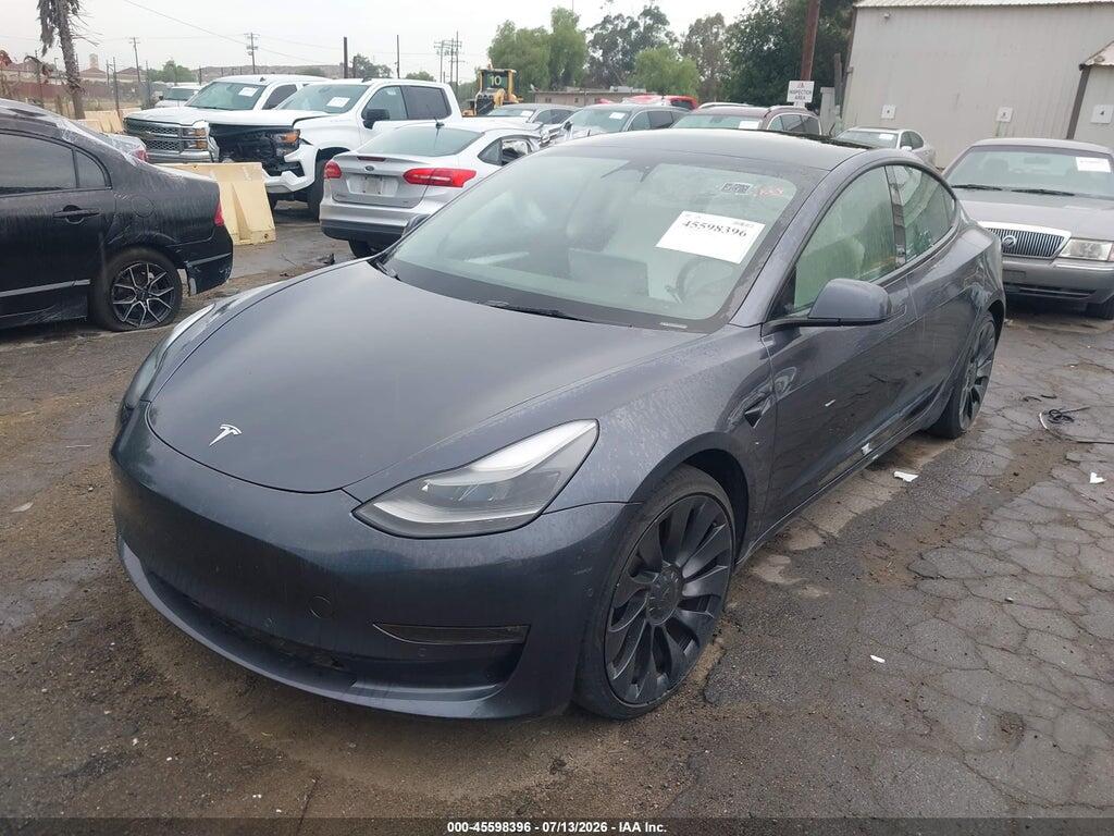 5YJ3E1EC1NF297666 2022 TESLA MODEL 3 photo no. 2