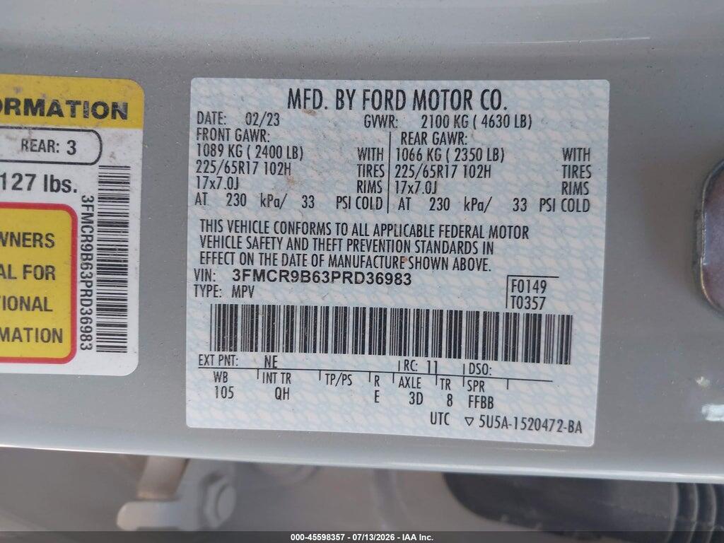 3FMCR9B63PRD36983 2023 FORD BRONCO SPORT photo no. 9