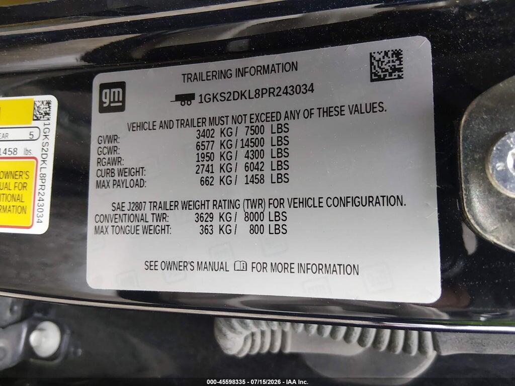1GKS2DKL8PR243034 2023 GMC YUKON photo no. 9