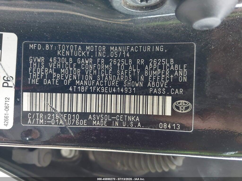4T1BF1FK9EU414931 2014 TOYOTA CAMRY photo no. 9