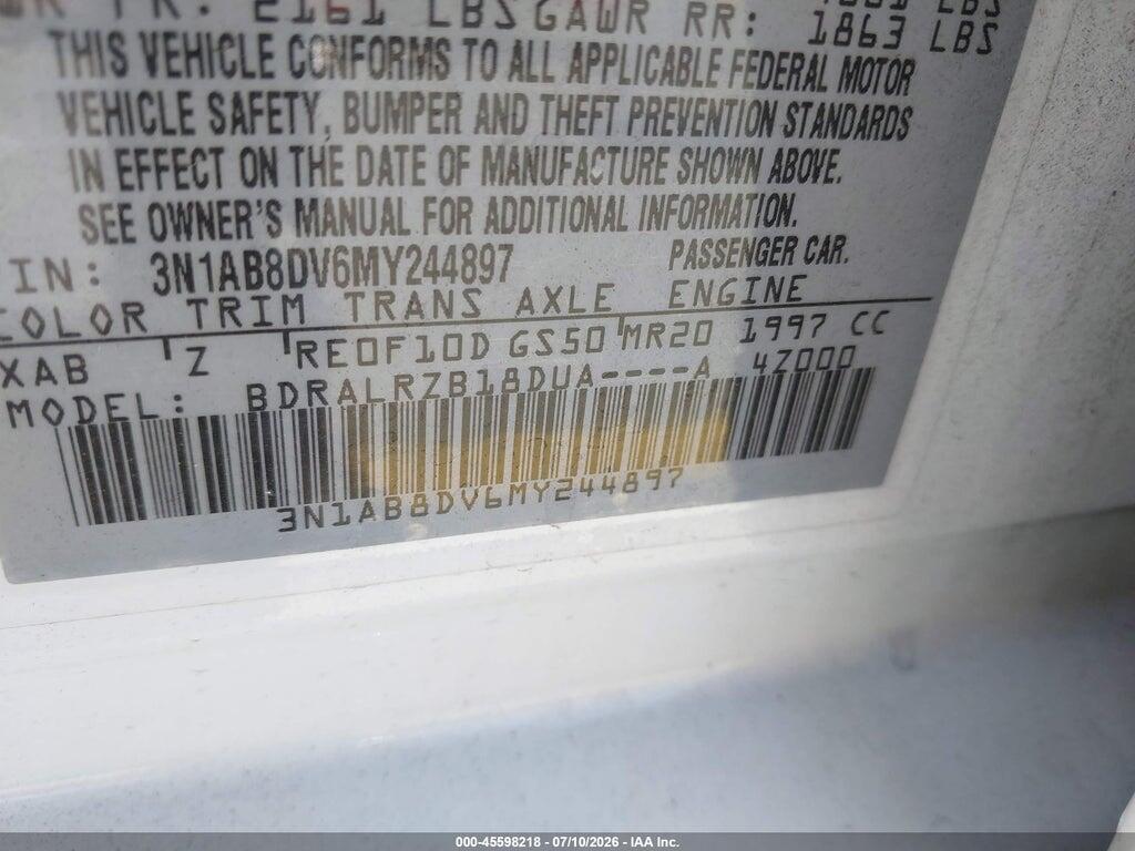 3N1AB8DV6MY244897 2021 NISSAN SENTRA photo no. 9