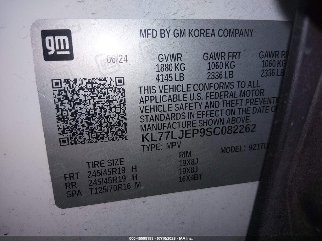 KL77LJEP9SC082262 2025 CHEVROLET TRAX photo no. 9
