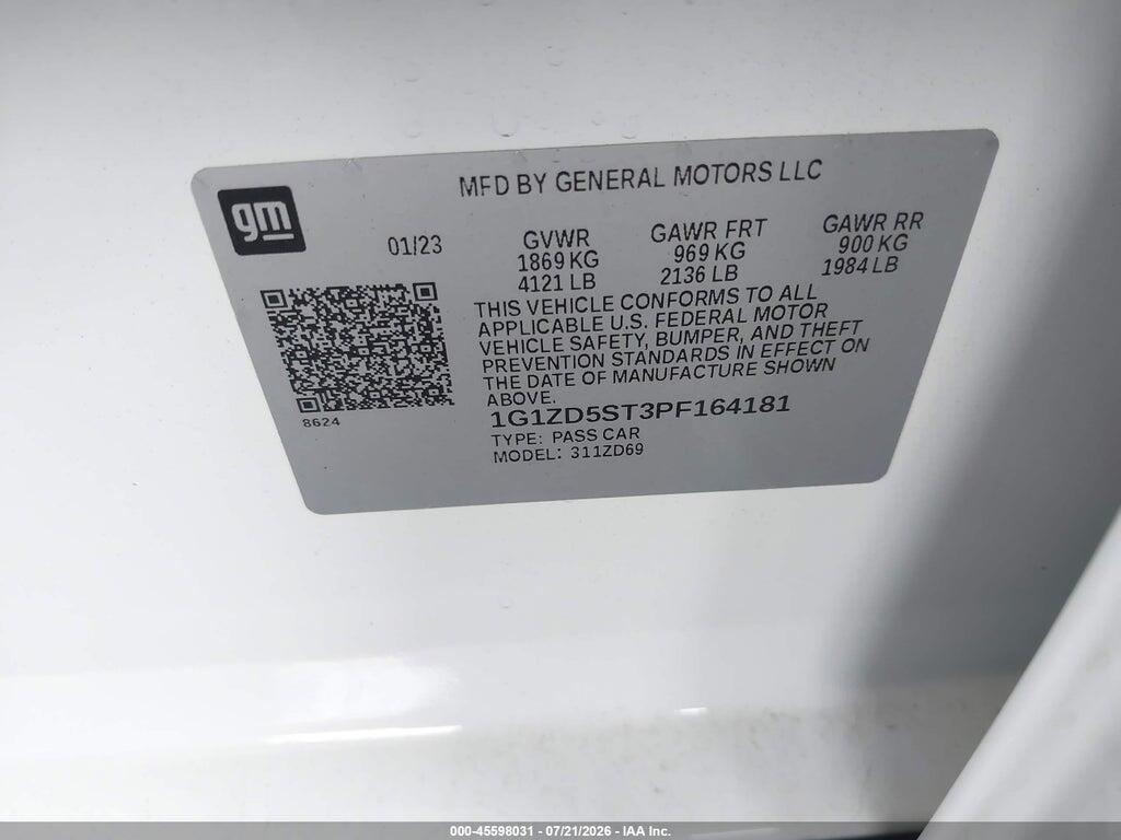 1G1ZD5ST3PF164181 2023 CHEVROLET MALIBU photo no. 9