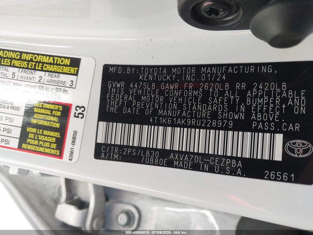 4T1K61AK9RU228979 2024 TOYOTA CAMRY photo no. 9
