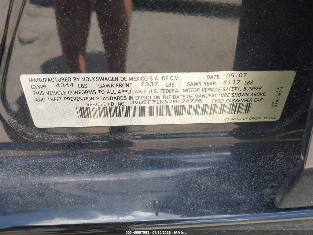 3VWEF71K57M174776 2007 VOLKSWAGEN JETTA photo no. 9