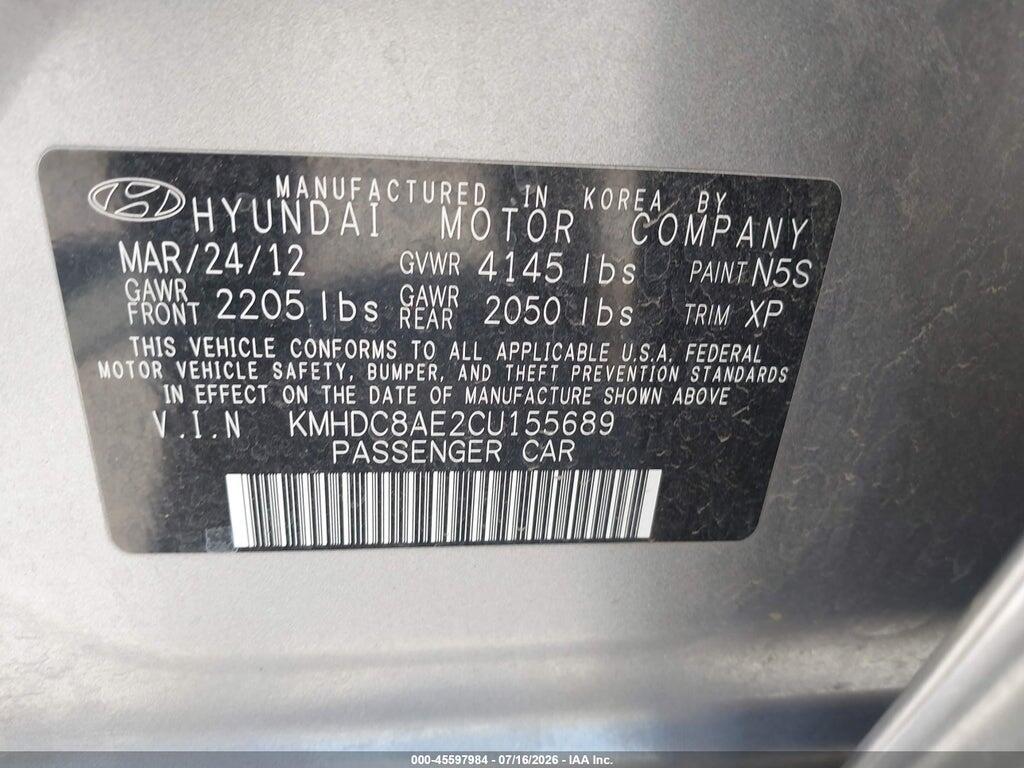 KMHDC8AE2CU155689 2012 HYUNDAI ELANTRA TOURING photo no. 9