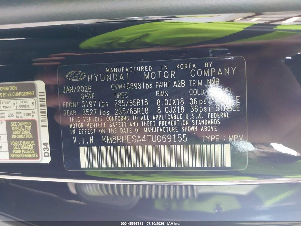 KM8RHESA4TU069155 2026 HYUNDAI PALISADE HEV photo no. 9