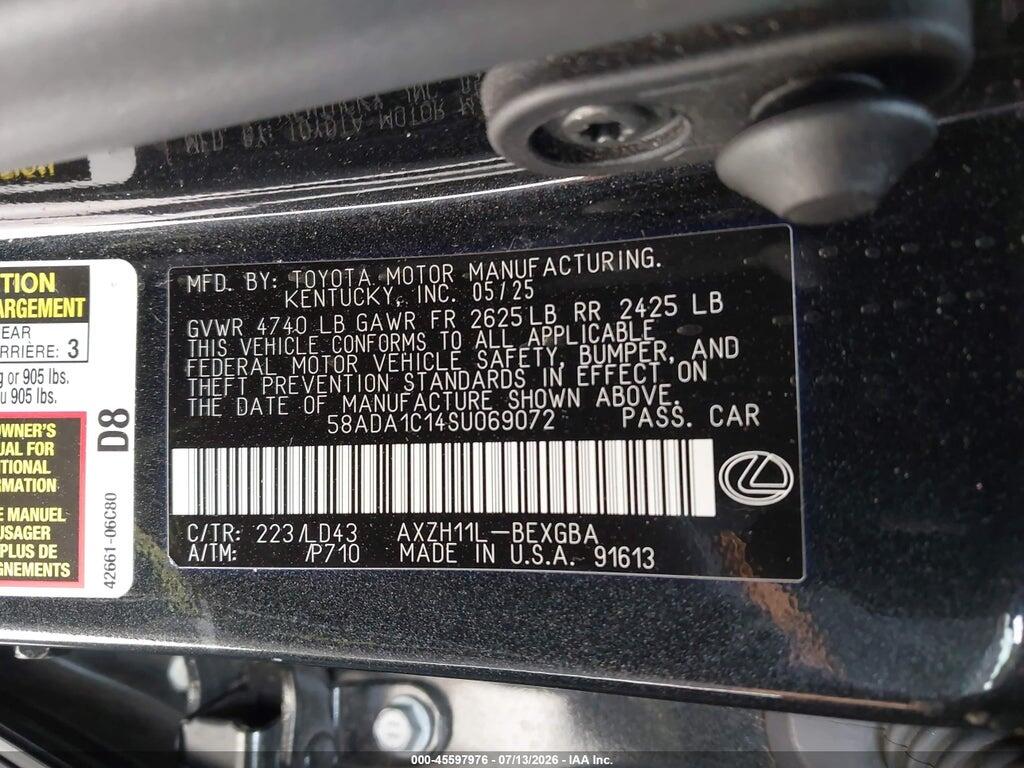58ADA1C14SU069072 2025 LEXUS ES 300H photo no. 9