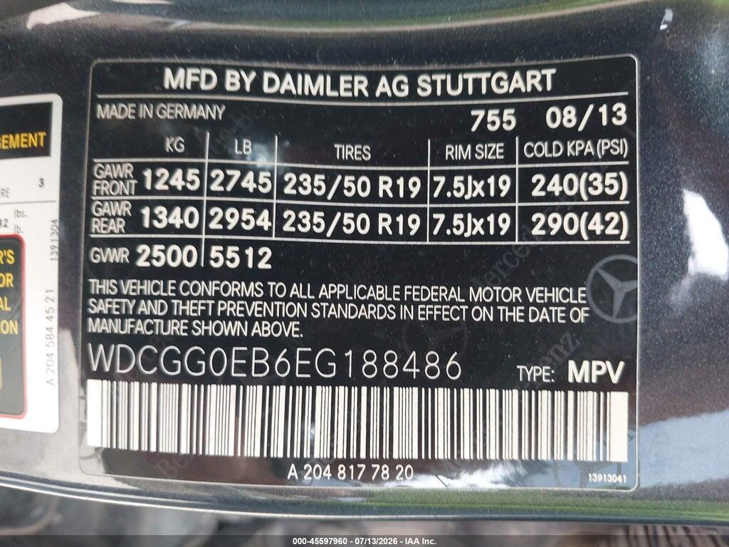 WDCGG0EB6EG188486 2014 MERCEDES-BENZ GLK 250 BLUETEC photo no. 9