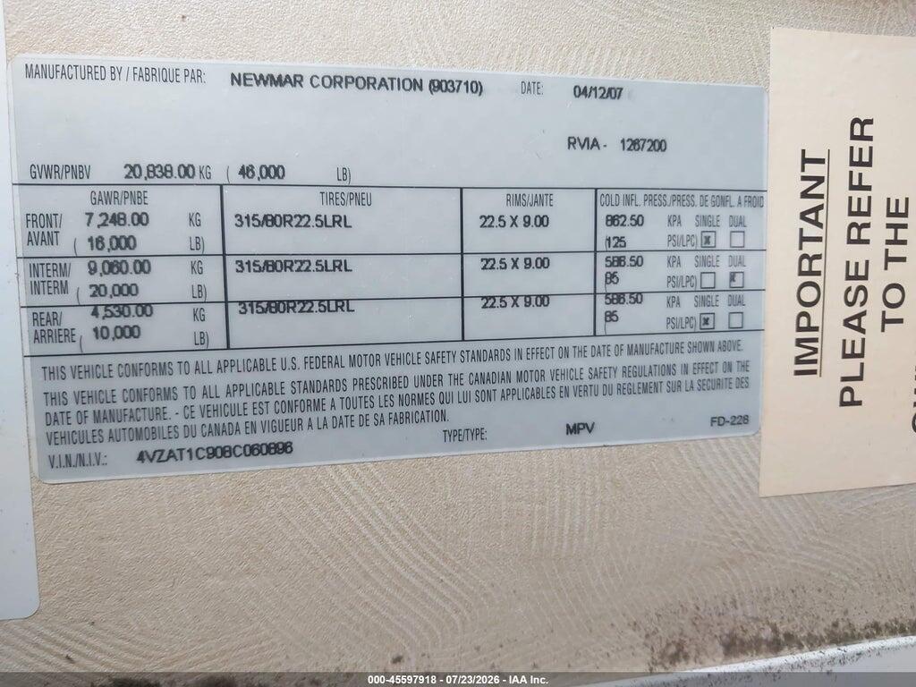 4VZAT1C908C060896 2008 SPARTAN MOTORS MOTORHOME photo no. 9