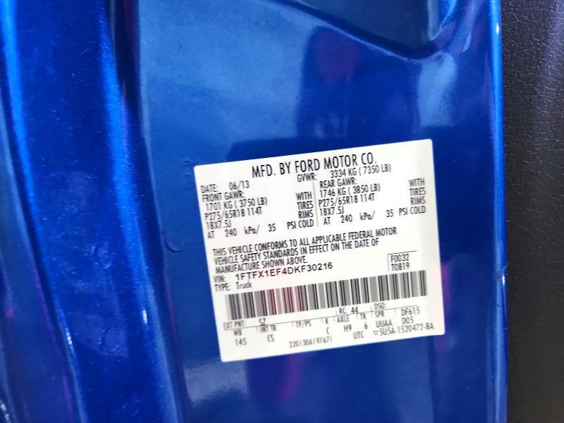 1FTFX1EF4DKF30216 2013 FORD F150 photo no. 12