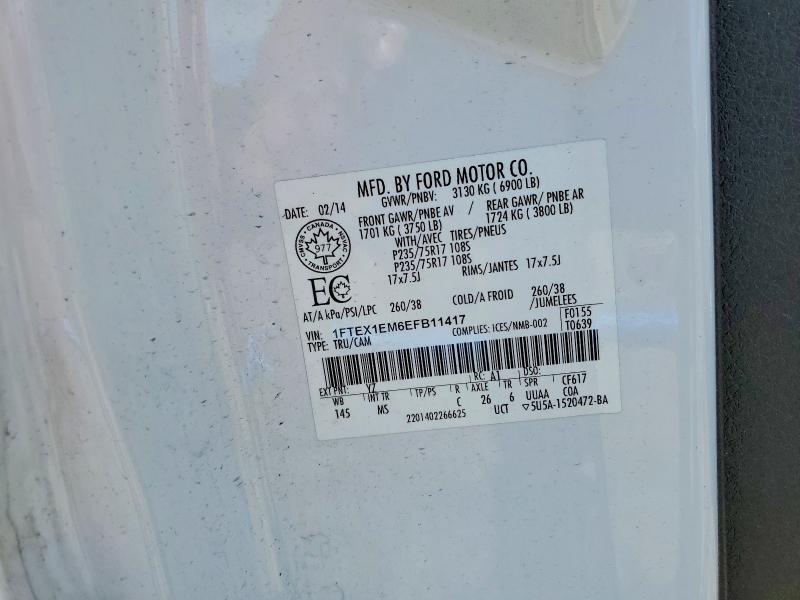 1FTEX1EM6EFB11417 2014 FORD F150 photo no. 12