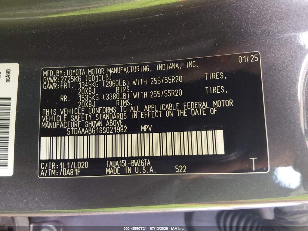 5TDAAAB61SS021982 2025 LEXUS TX 350 photo no. 9