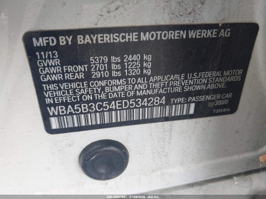 WBA5B3C54ED534284 2014 BMW 535I photo no. 9