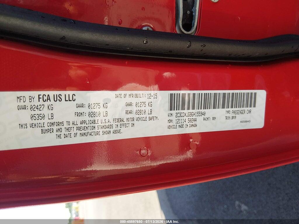 2C3CDXJG9GH155940 2016 DODGE CHARGER photo no. 9
