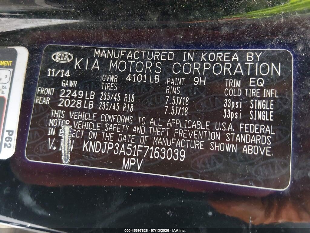 KNDJP3A51F7163039 2015 KIA SOUL photo no. 9
