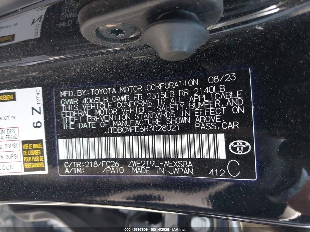 JTDBCMFE6R3028021 2024 TOYOTA COROLLA photo no. 9