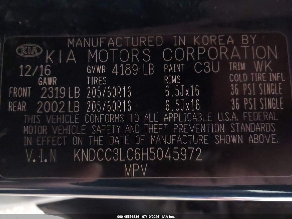 KNDCC3LC6H5045972 2017 KIA NIRO photo no. 9