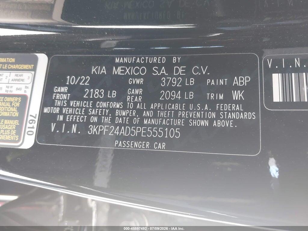 3KPF24AD5PE555105 2023 KIA FORTE photo no. 9