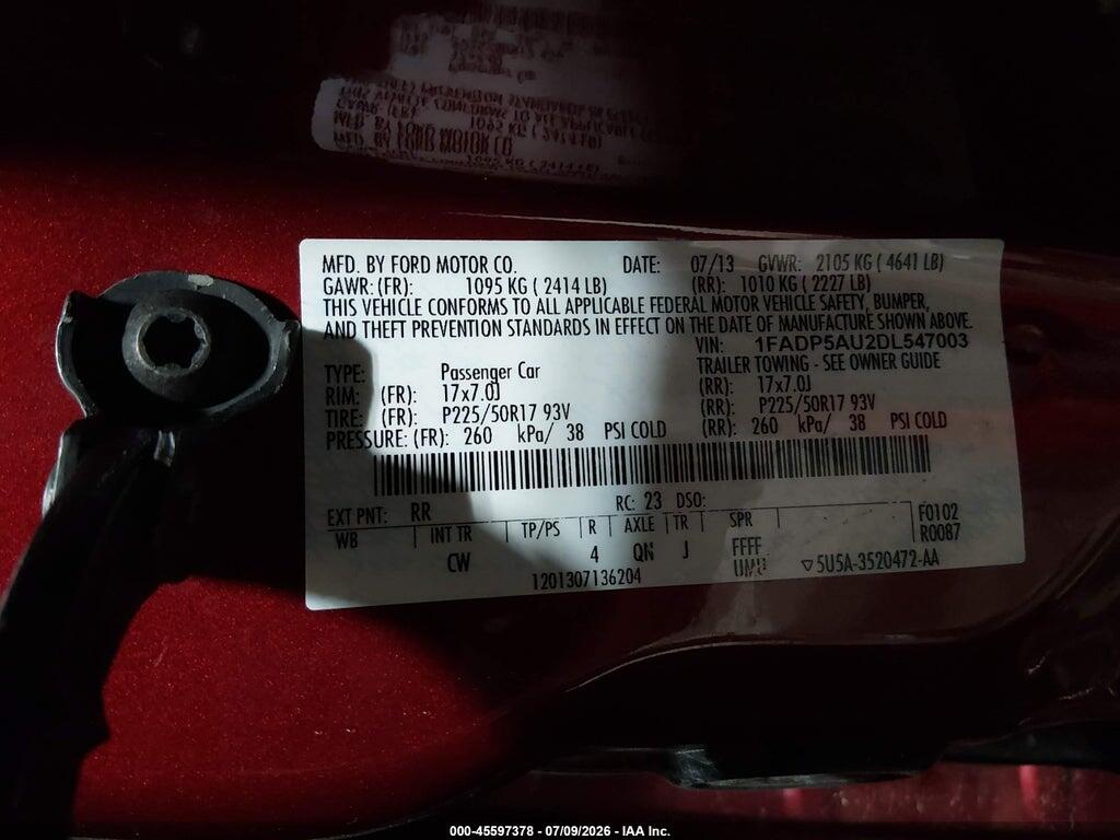 1FADP5AU2DL547003 2013 FORD C-MAX HYBRID photo no. 9