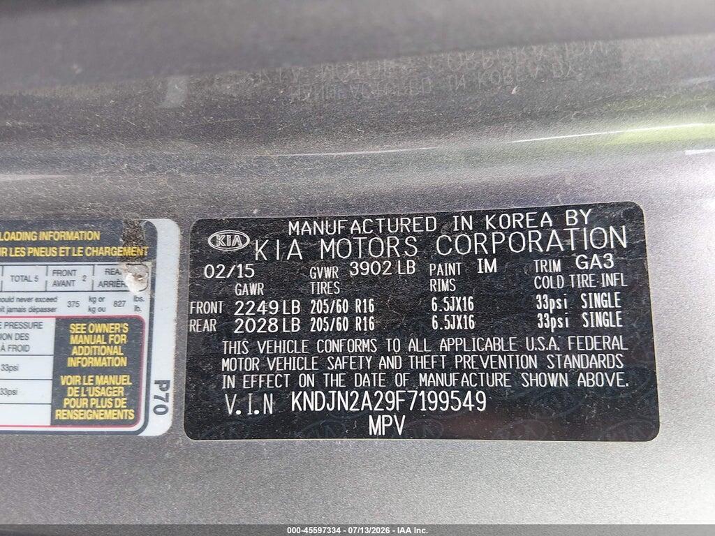 KNDJN2A29F7199549 2015 KIA SOUL photo no. 9